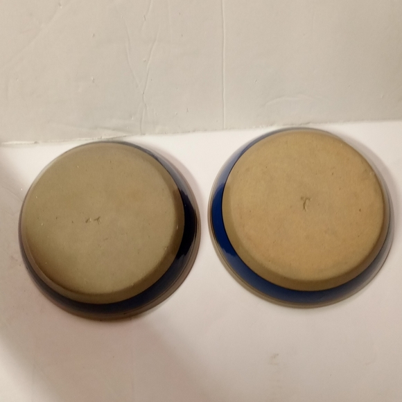 2 Vtge Stoneware Pottery Bowls Cobalts Blue Snack, Cereal - Picture 5 of 5